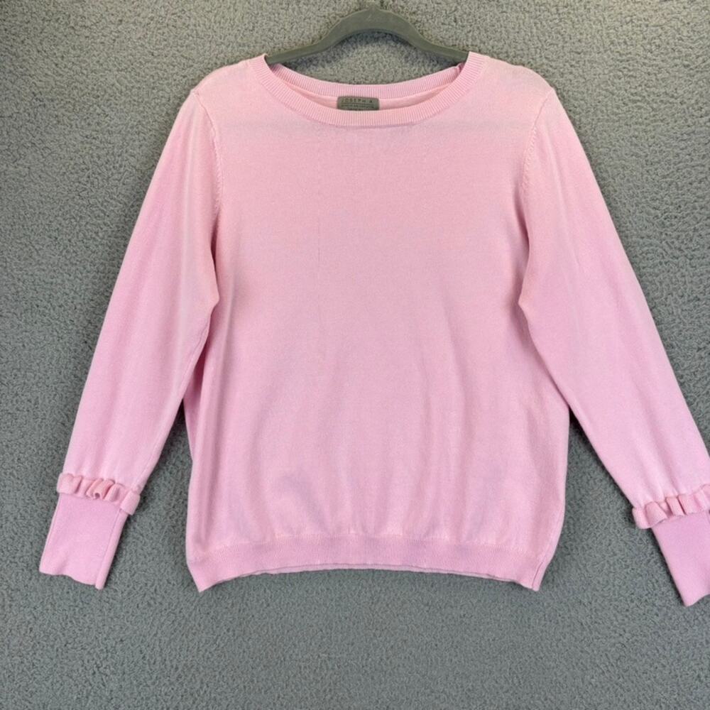 JOSEPH A Sweater Womens XL Petite Coquette Feminine Ruffle Faux Pearl Buttons - Picture 9 of 11